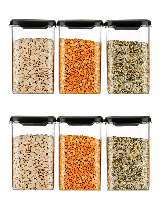 Jar Container Set For Kitchen - 1100 ml Set Of 6 Made In India