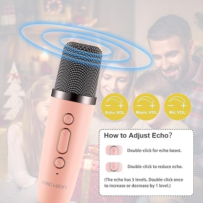 Zelokart Adults with Wireless Mics Portable Karaoke Bluetooth Speaker & Dynamic Lights Birthday Gift for Girls, Boys