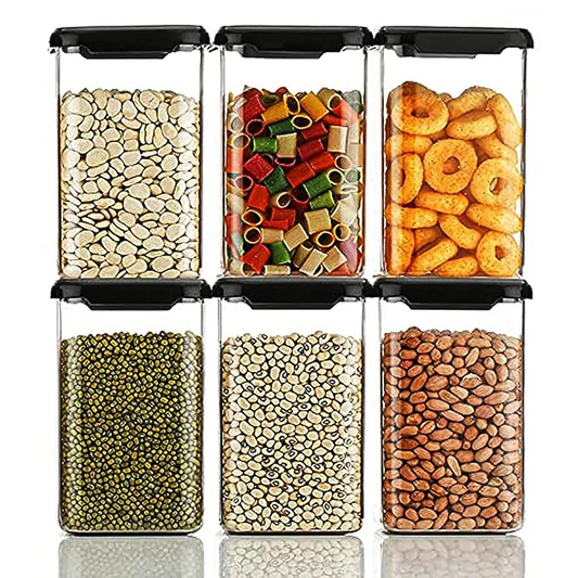 Jar Container Set For Kitchen - 1100 ml Set Of 6 Made In India