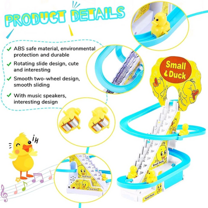 Small duck track toys for kids | Sliding Duck Escalator baby Toys with Lights and Music | Happy Duck Track Set Toys for Kids