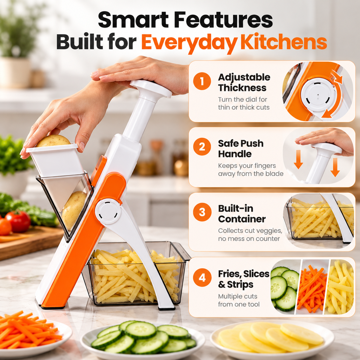 3-in-1 Vegetable Slicer & Chopper
