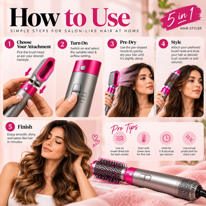 5 in 1 Hot Air Styler & Hair Dryer