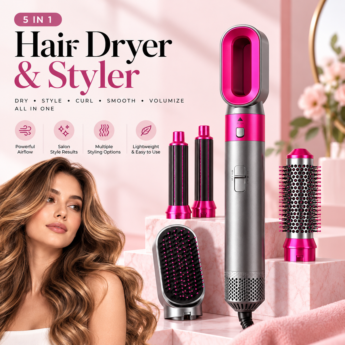 5 in 1 Hot Air Styler & Hair Dryer