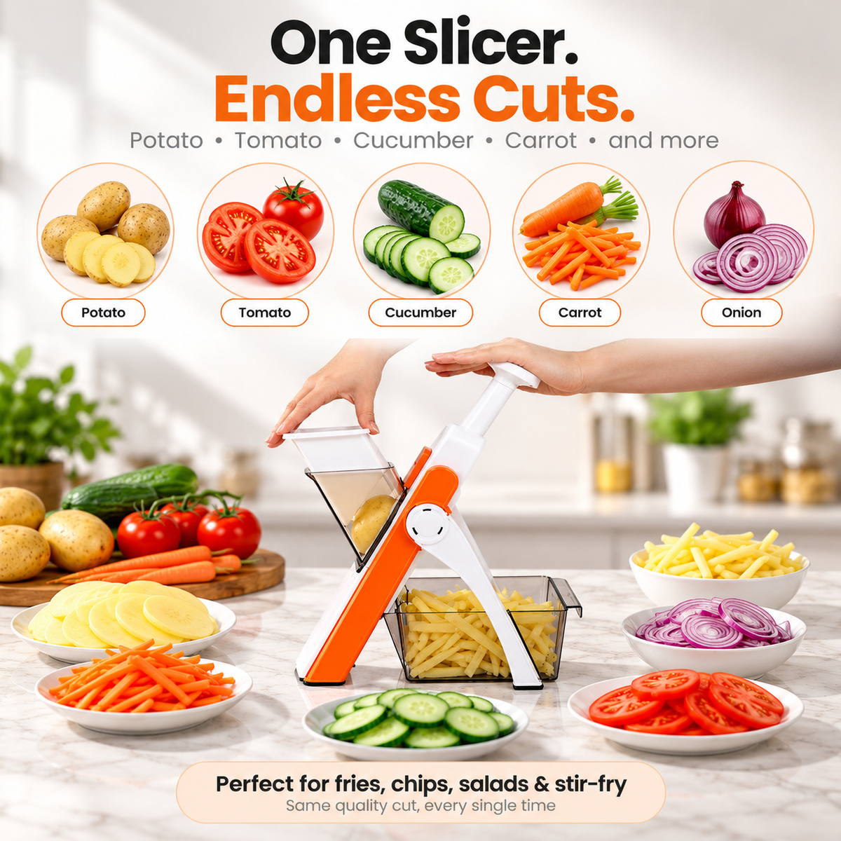 3-in-1 Vegetable Slicer & Chopper
