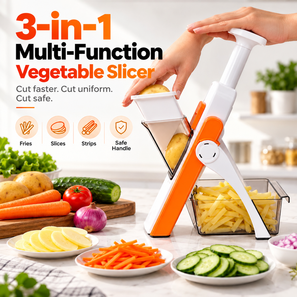 3-in-1 Vegetable Slicer & Chopper