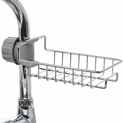 Stainless Steel Kitchen Sink Faucet Sponge Holder for scrubbers, soap, Bathroom